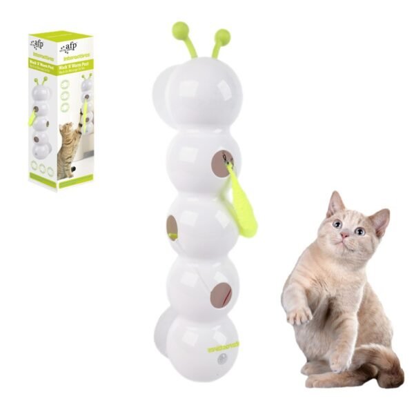 Electric Caterpillar Cat Toy with Feather Tail